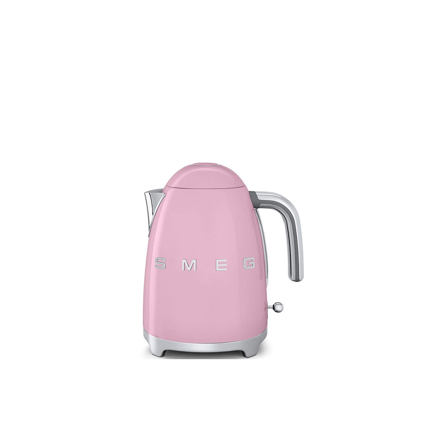 Smeg Klf03Pkuk, 50'S Retro Style Kettle, 1.7 L Capacity With Water Level Indicator, 360 Swivel Base, Anti-Slip Feet, Soft Opening Lid, Stainless Steel, Pink, 1 Year Warranty