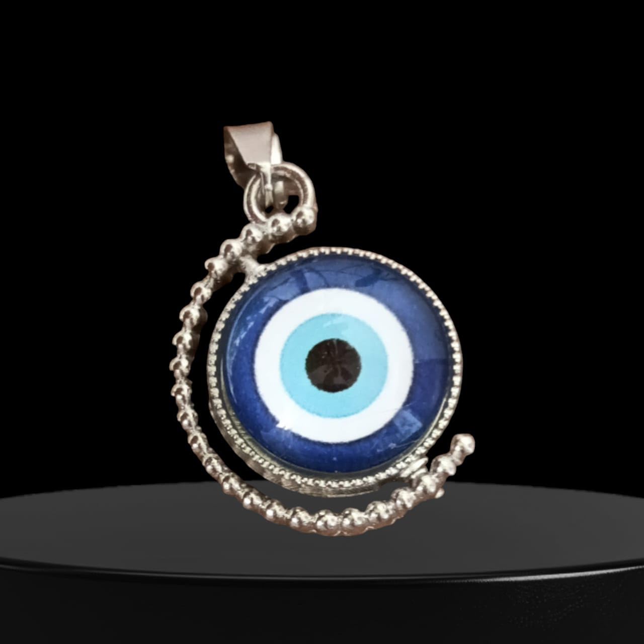 NOHA MERCADOEvil Eye Pendant/Protect from Negative Energy/NAJAR Locket/Gift Item/Blue Turkish Evil Eye Pendant with Black Thread/Necklace by NOHA MERCADO