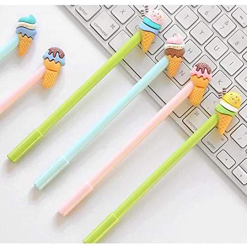 G4GIFT Cute ice cream shape Gel Pen for Office School Children Gift Stationery Supplies Birthday Return Gifts for Kids -(Pack of 12 PENS) (ICE-Cream Pen)