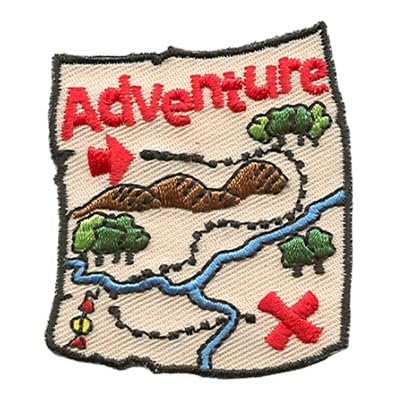 Generic Girl Boy Cub ADVENTURE MAP Trip Hunt Journey Fun Patches Crests Badges SCOUT GUIDE Iron On Patch Perfect for Jackets, Hats, Backpacks, Uniforms and More