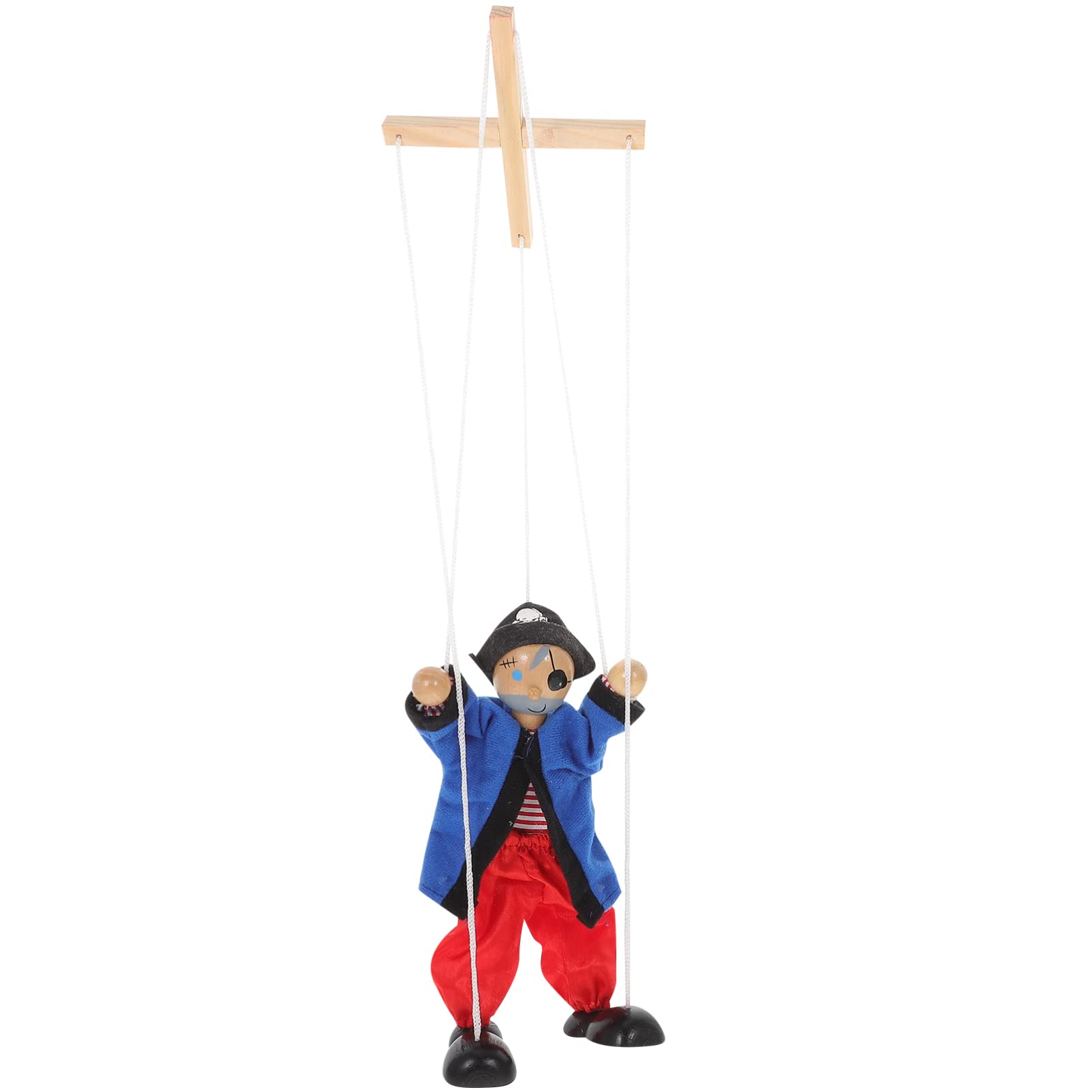 Toyvian Wooden Pirate Marionette Handiwork Interesting Interactive Toys Lovely Puppet