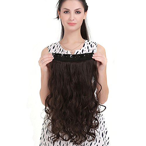 Samyak Women's & Girls 5 Clips in Black Curly Hair Extensions