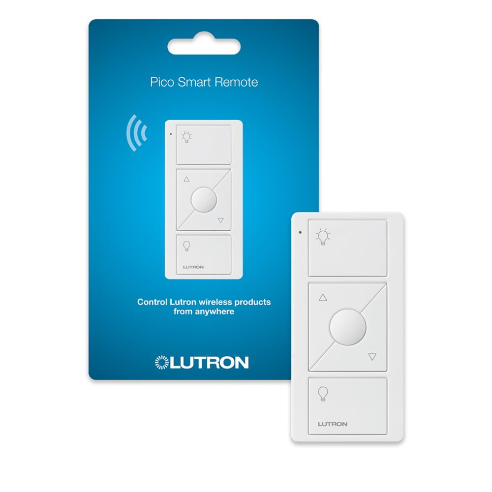 LutronPico Smart Remote Control for Caseta Smart Dimmer Switch | PJ2-3BRL-WH-L01R | White