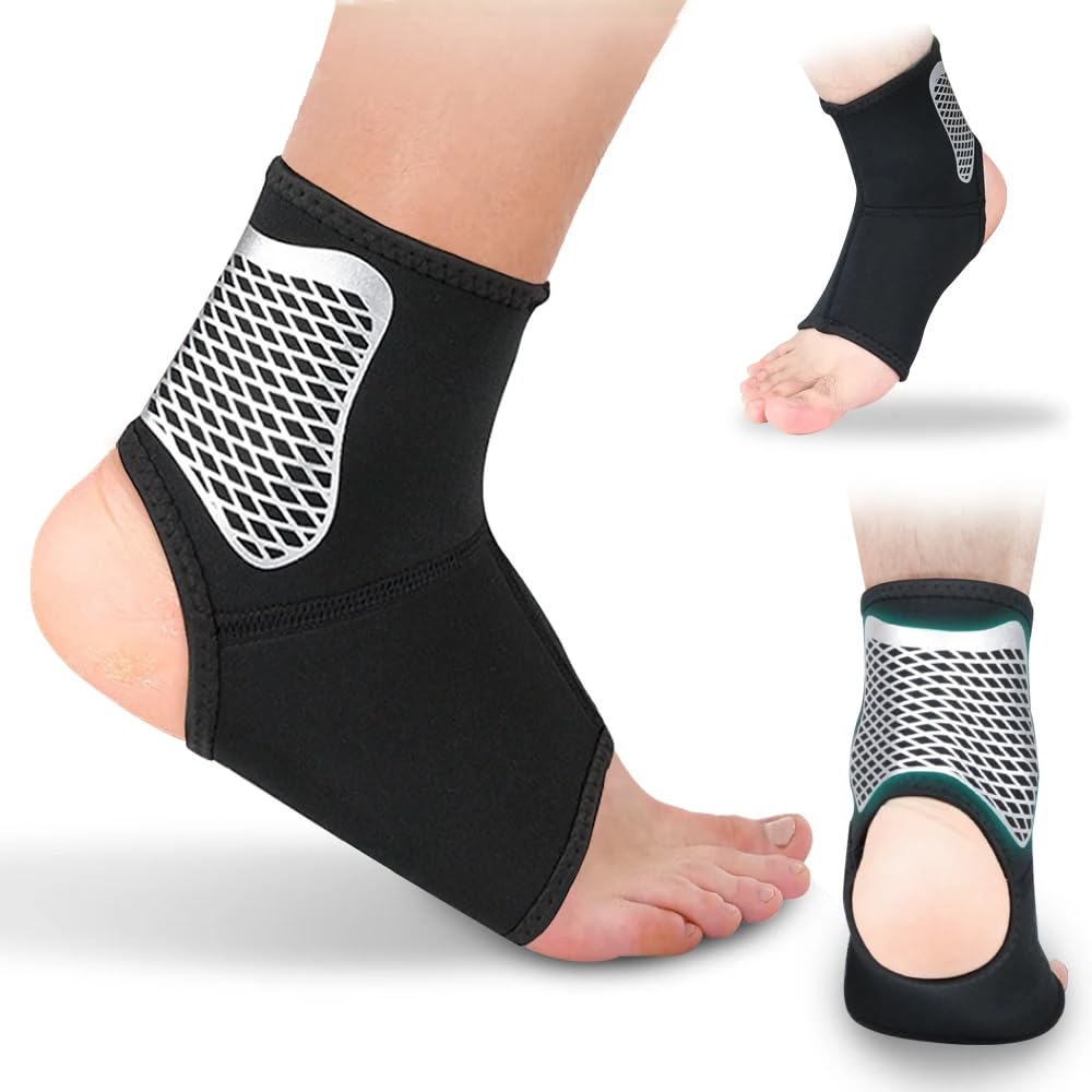 ELECDON Compression Socks for Plantar Fasciitis, 2Pcs Achilles Tendonitis Relief, Ankle Support Sleeve, Ankle Compression Brace Wraps for Sports Protection, Ankle Sprain, for Basketball Hiking (XL)