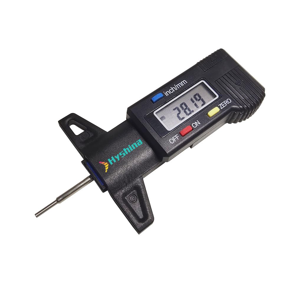 Hyshina Digital Tyre Tread Depth Gauge with LCD Display, Accurate Wheel Tires Measurement Tool for Car Truck Motorcycle