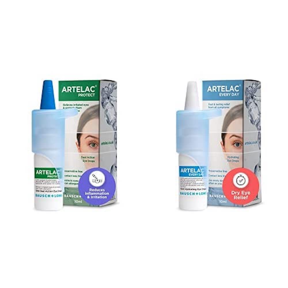 ArtelacEye Drops Multipack, Protect x2 Every Day x1, Allergy Eye Drops, Protect, Protection Against Allergens and Every Day Eye Drops for Dry Eyes Treatment, Both Contact Lens Friendly