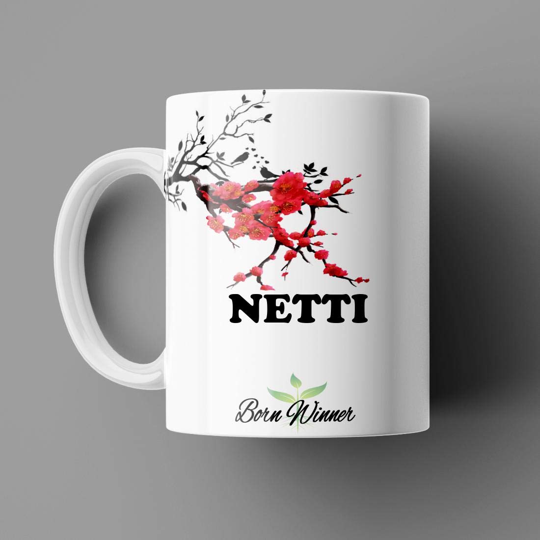 Name Printed Netti Name Mug for Coffee White Ceramic Mug (350)ml