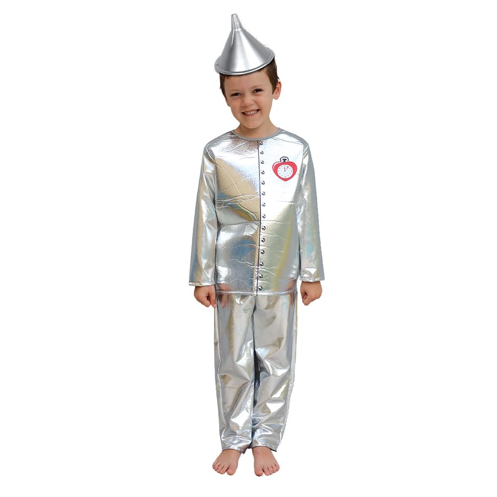 Mad Toys Tin Man Wizard of Oz Book Week and World Book Day Roleplay Theme Party Child Costumes, Kids Unisex 9-10 Years