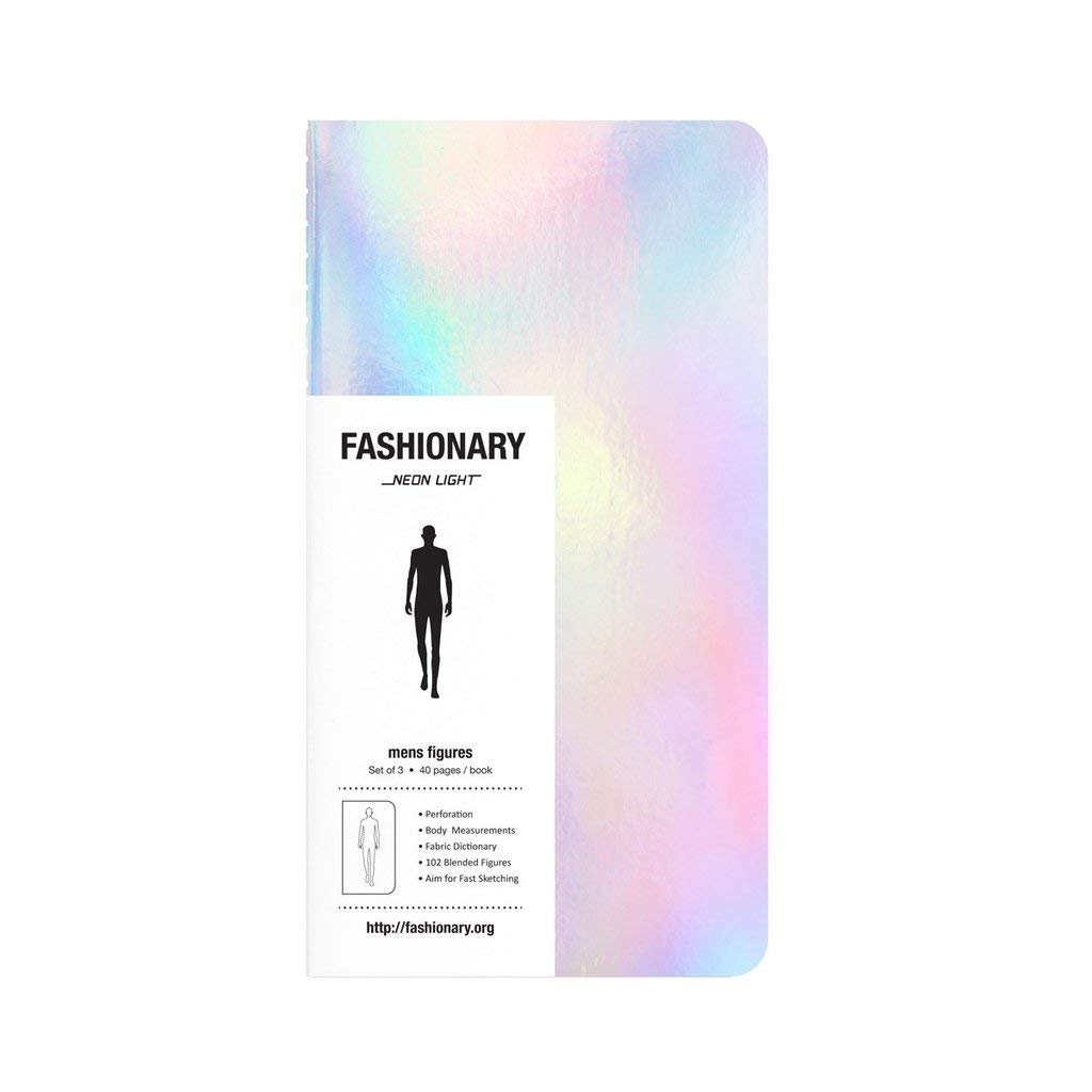 Fashionary Mini Neon Light Mens Sketchbook A6 (Set of 3)