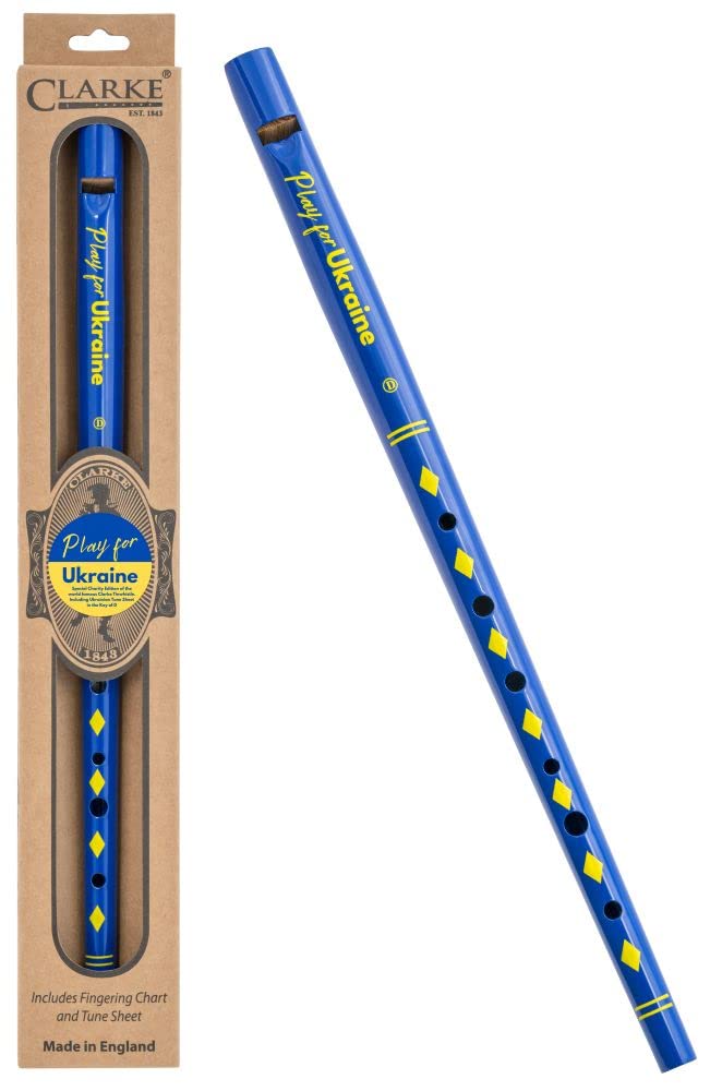 Play for Ukraine” Clarke Original Tin Penny whistle key of D Charity Edition Blue & Gold | Made in UK