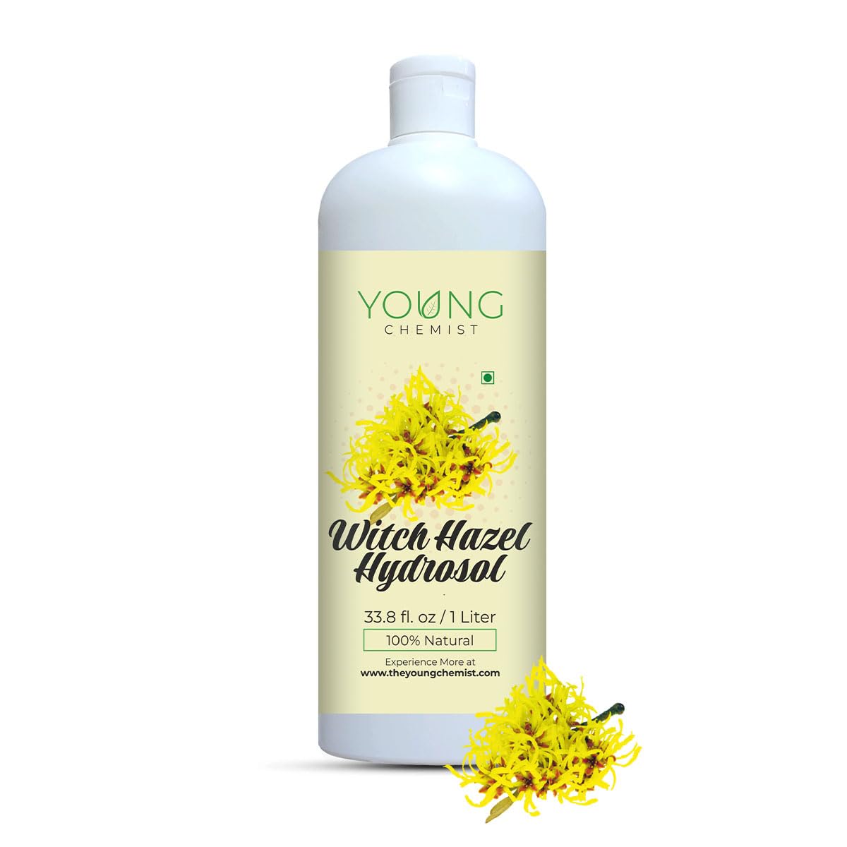 Young Chemist Premium Witch Hazel Hydrosol In 1 Litre Bottle Spray Natural Skin Toner and Astringent Gentle and Soothing