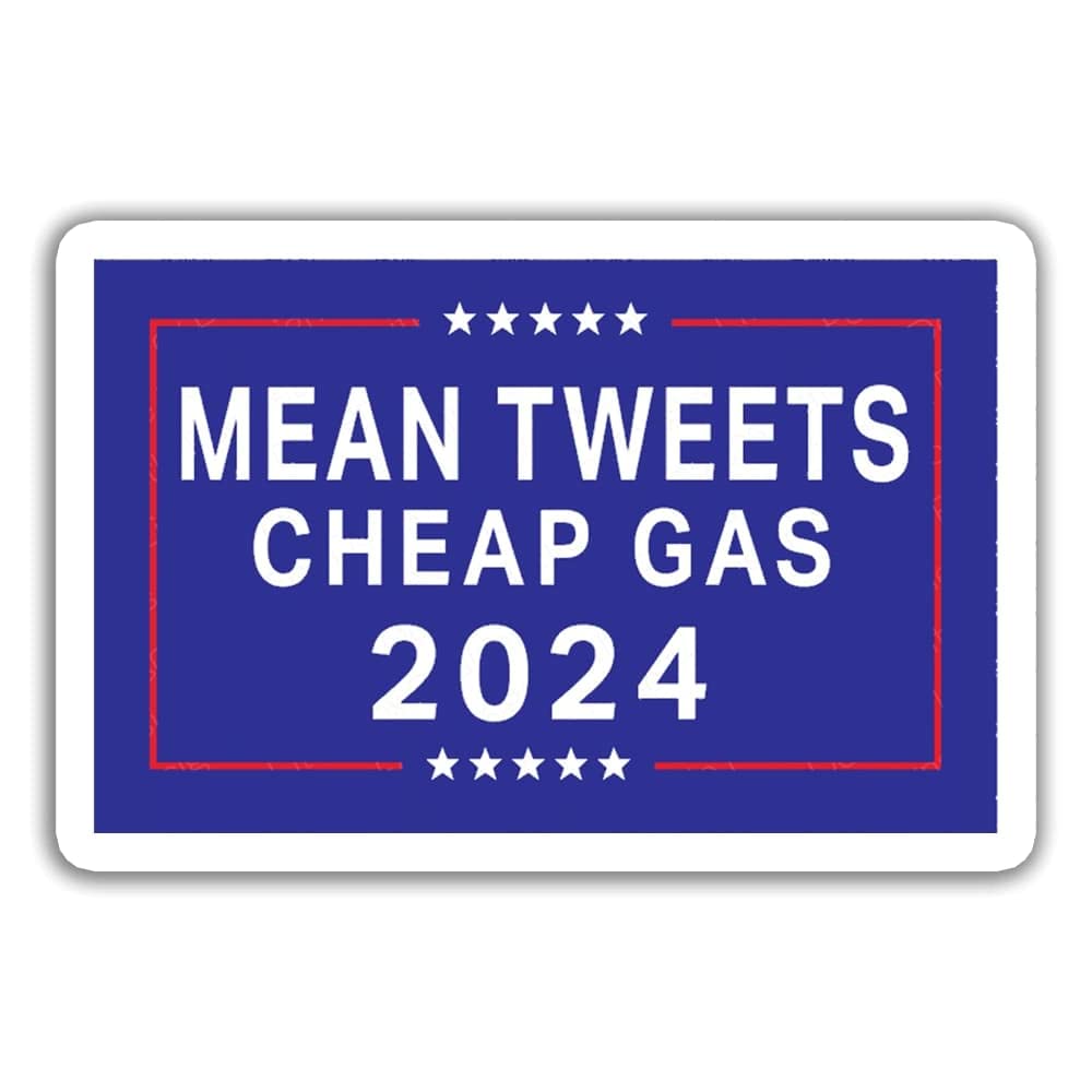 3 Pcs - Mean Tweets 2024 Cheep Gas Trump Stickers - Trump Biden Funny Gifts Decoration for Auto Tablet Laptop Wall Window Bumper Water Bottle Tumbler Car Vans 3x4 inch