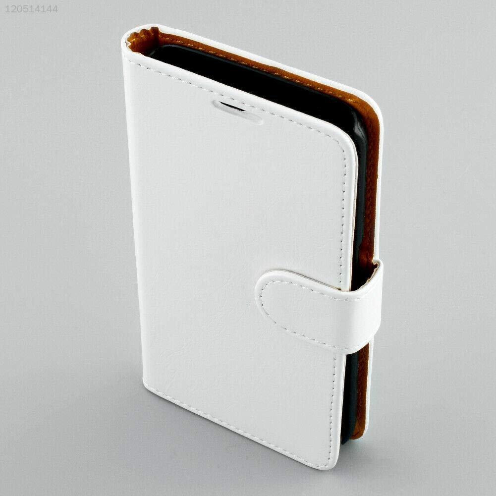 White Leather Brown Cover Flip Case Cover Premium Genuine One-Fold Protector