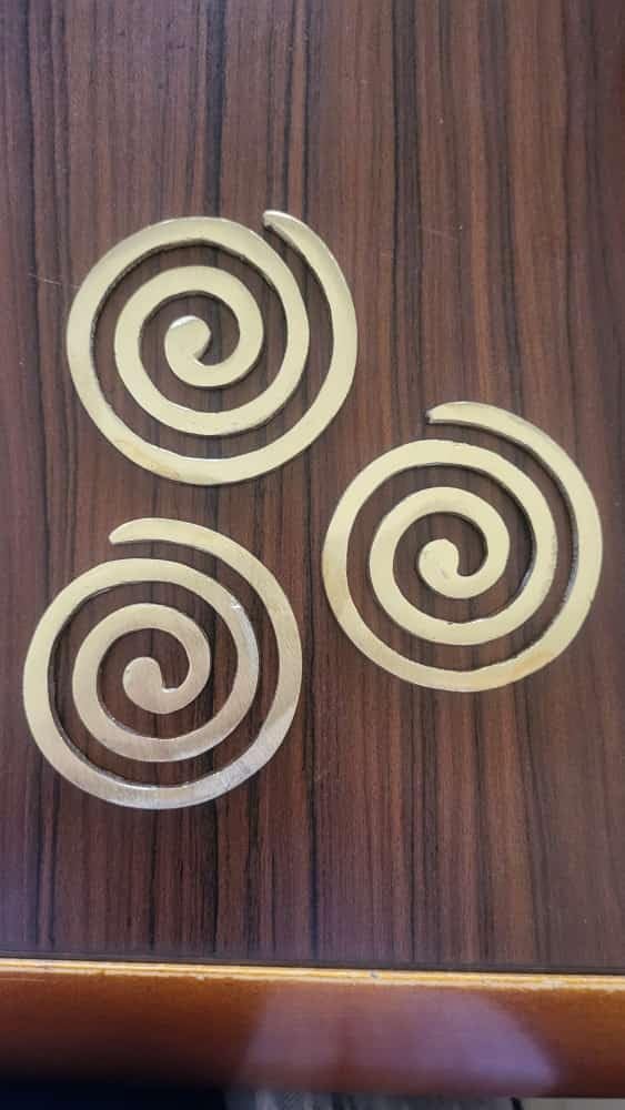 Shubh Sanket Vastu Brass Round Helix for North-West, Vaastu Dosh Nivaran for Home & Office - (Size :- 3 Inches, Pack of 3)