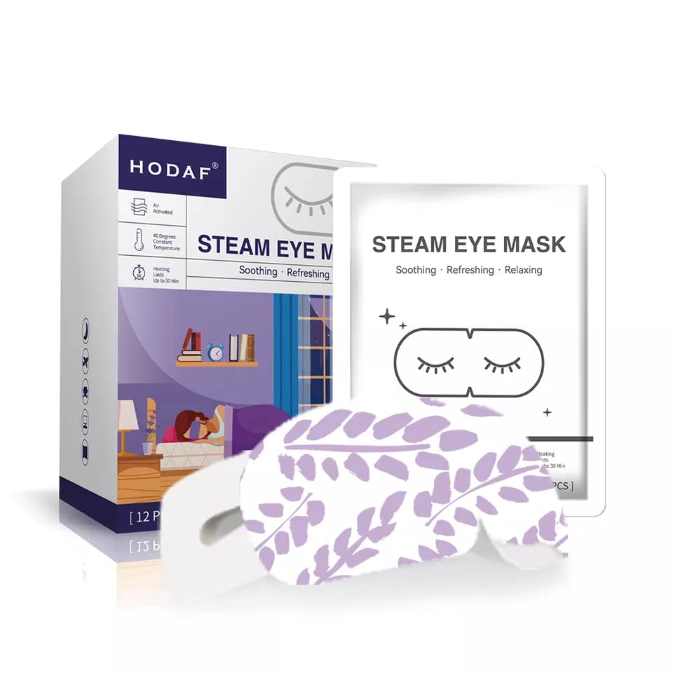 NEW UPDATED 12 Pcs Gentle Steam Eye Mask | Lavender Self Heating Gentle Warm Steam Eye Mask for Dry Eyes| Masks for Dark Circles, Relaxation and Puffy Eyes |Disposable Hot Sleep Eye Mask