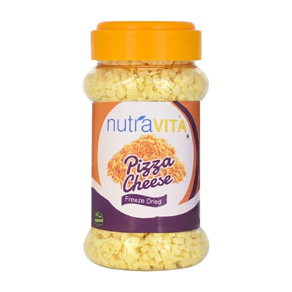 Nutra Vita Grated Pizza Cheese (Freeze Dried, Natural, Rehydratable, Long Shelf Life, Travel Friendly) (200 Gram)