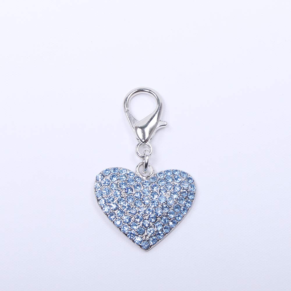 SKS PET TM Dog Cat Bling Heart Full Rhinestones Charm Pendant Pet Puppy Necklace Collar Jewelry Accessory