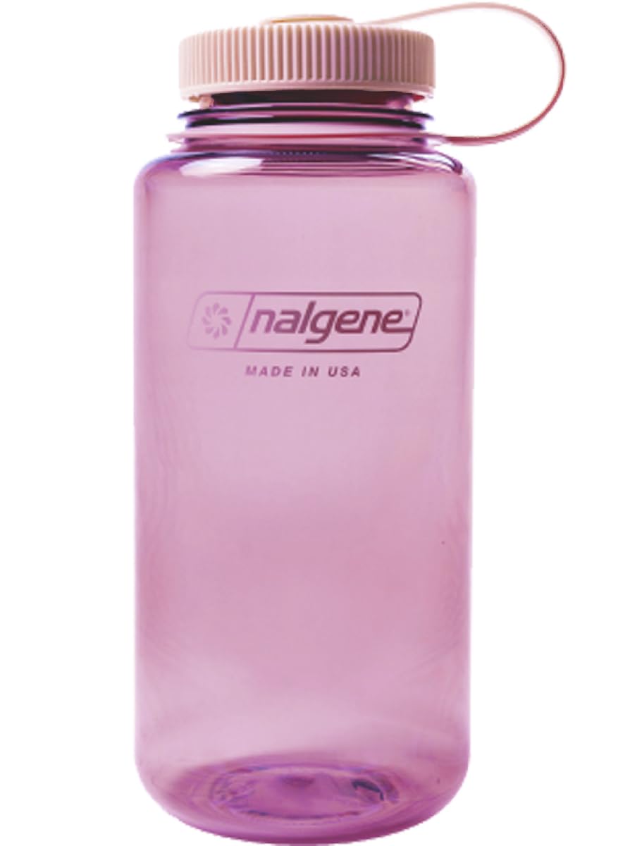 Nalgene Sustain Tritan BPA-Free Water Bottle Made with Material Derived from 50% Plastic Waste, 32 OZ, Wide Mouth, Cherry Blossom