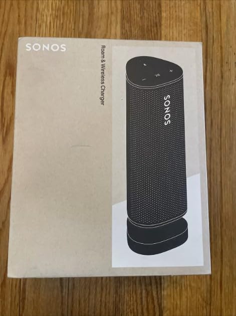 SonosRoam and Wireless Charger Bundle - Black - Waterproof and Wireless Ultra Portable Bluetooth or WiFi Smart Speaker