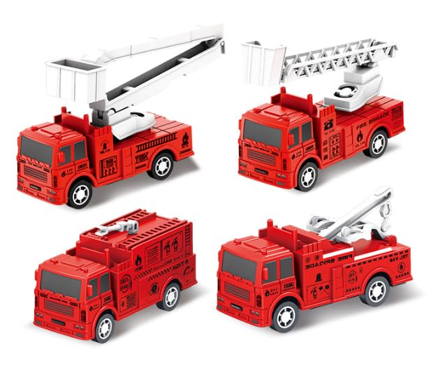 8 Pack Pull Back Cars Vehicle Toys Set, Fire Truck Construction truck Model