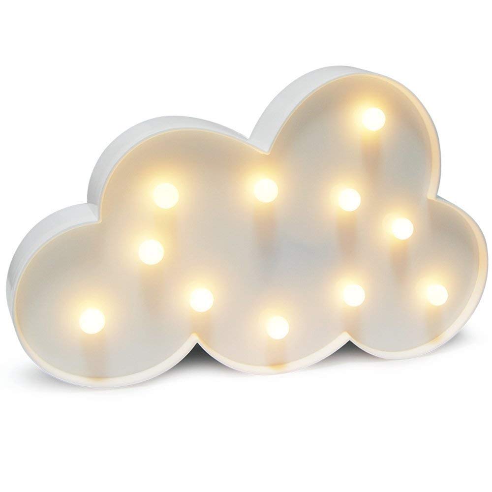 Desidiya® Battery Operated Cloud Shaped Marquee LED Light Decorative Light for Kid's Room Party Home Wall Decor