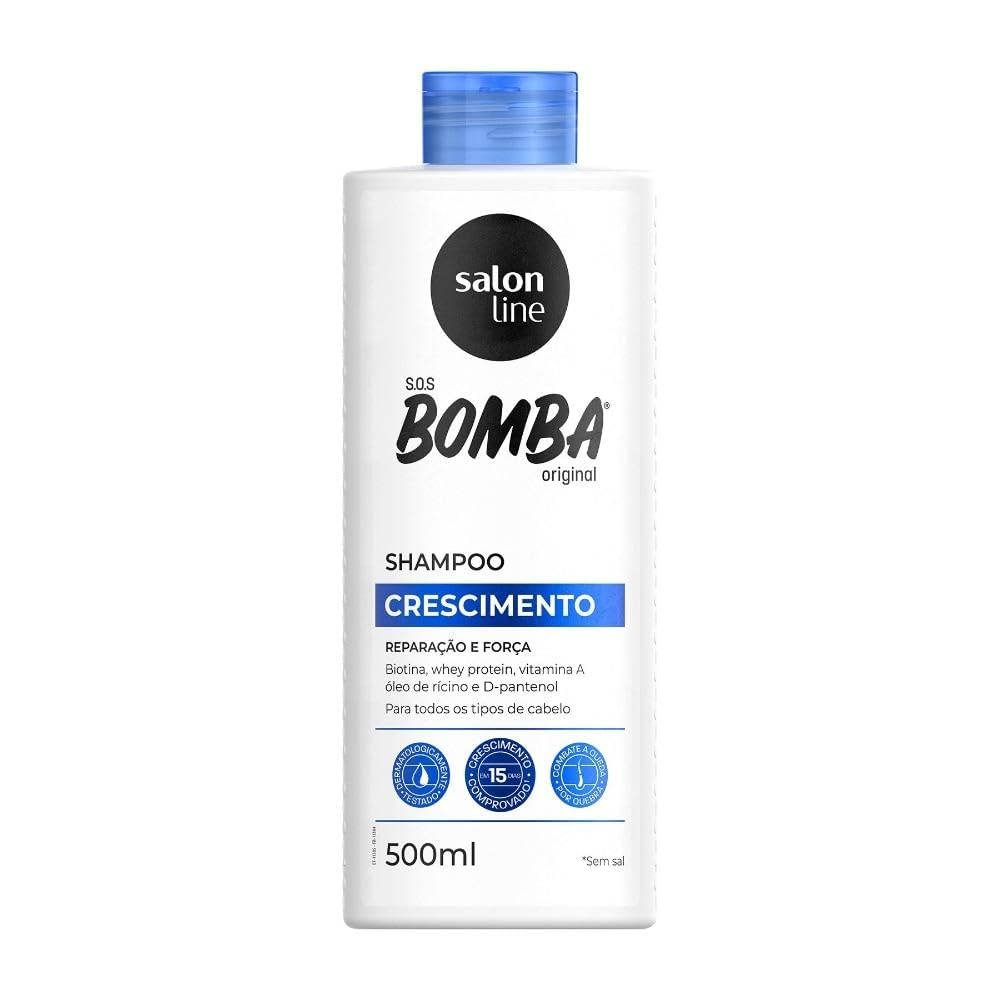 Salon LineLinha SOS Bomba (Crescimento) - Shampoo 500 ML - (SOS Bomb (Growth) Collection - Shampoo 16.90 Fl Oz)