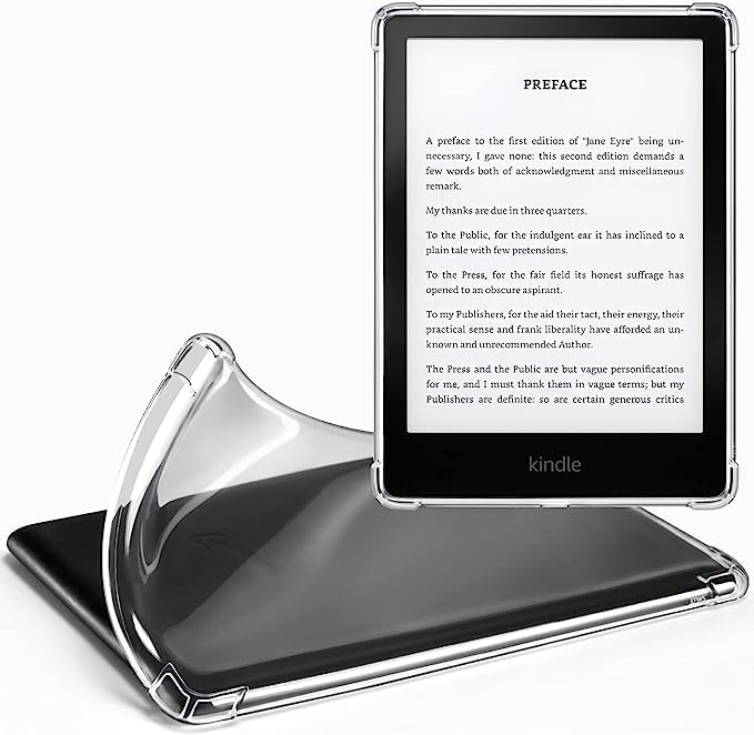 NESLIN Clear Case Shockproof for 6" All New Kindle 11th Generation 2022 Release Yellowing Resistance Thin Slim Soft Flexible Silicone TPU Rubber Back Cover Skin for Kindle 11th Gen 2022,Transparent