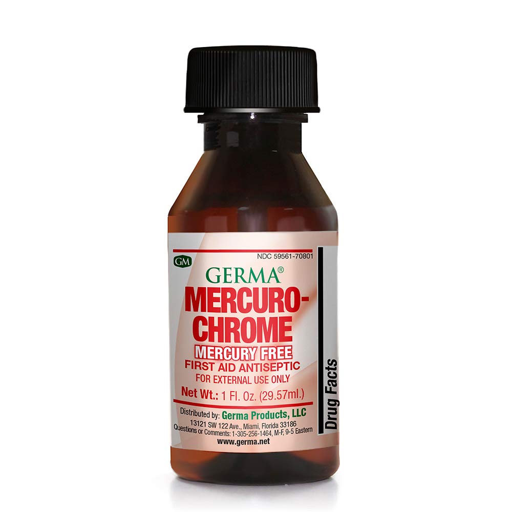 Germa Mercuro-chrome Mercury Free First Aid Antiseptic Liquid 1 oz