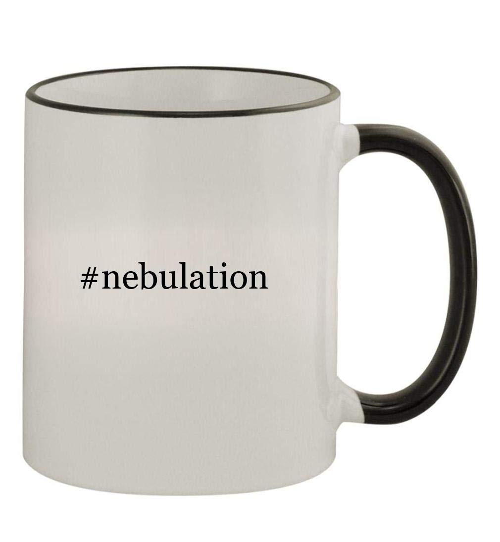 Knick Knack Gifts #nebulation - 11oz Colored Handle and Rim Coffee Mug, Black