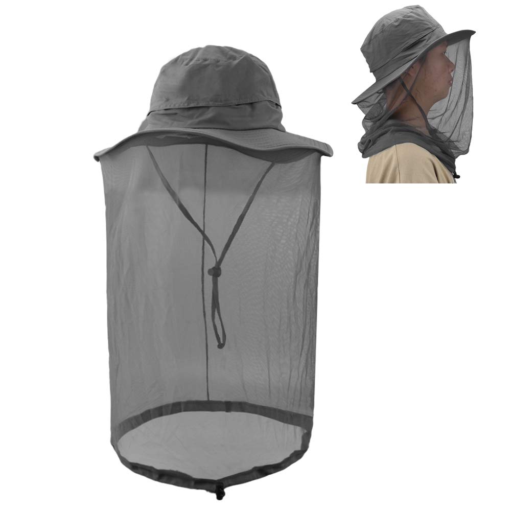 KRATARCOutdoors Fishing Hat Sun Cap Breathable Lightweight Wide Brim with Mosquito Net Neck Flap for Men Women Unisex