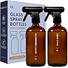 MAISONOVO Glass Spray Bottle | 16.9 fl oz Amber x 2 with 16 Labels