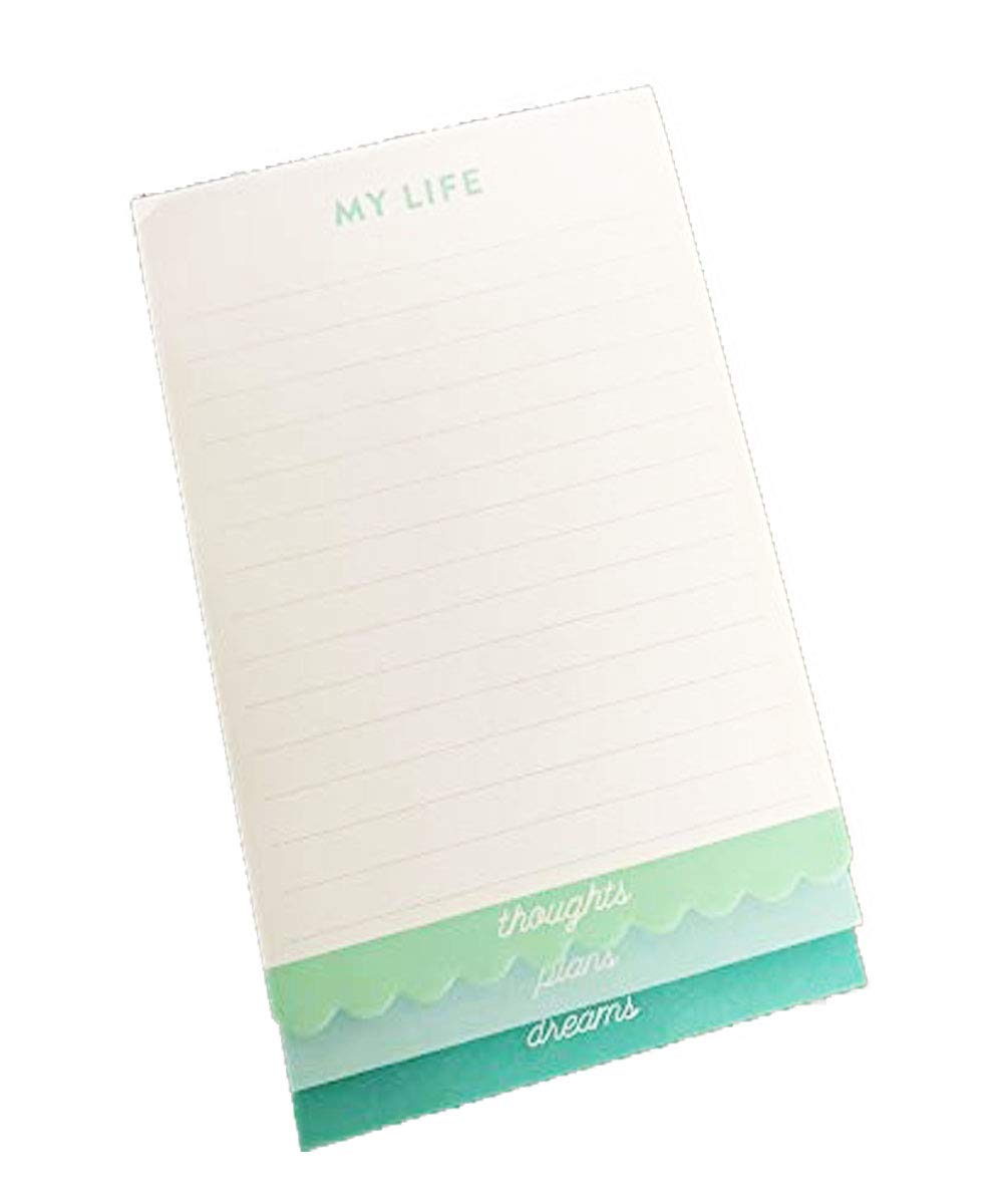 Eccolo Writing Notepad, 6X 5, Scalloped Triple Pad