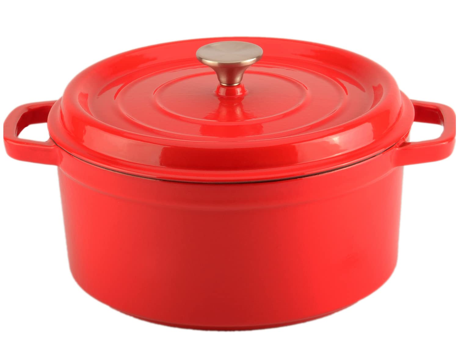 Dutch Oven Red,Non-stick Dutch Oven,Enameled Cast Iron Dutch Oven with Lid,4 Quart Round Enamel Cookware Crock Pot,Dutch Oven with Dual Handle and Cover Casserole Dish