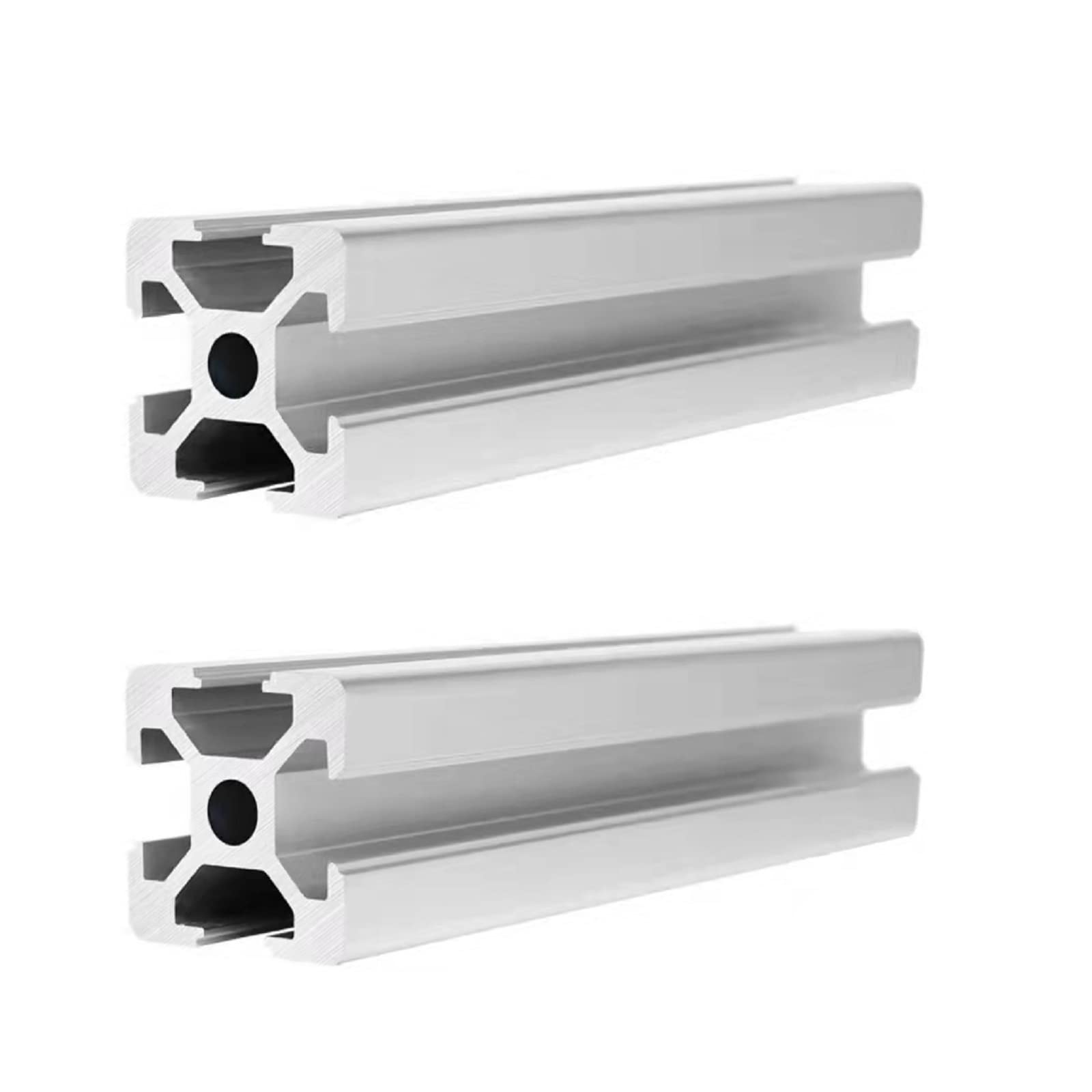 Mssoomm 2 Pack 2020 Aluminum Extrusion Profile Length 39.37 inch / 1000mm Silver, 20 x 20mm 20 Series T Type T-Slot European Standard Extrusions Profiles Anodized Linear Rail Guide Frame for CNC