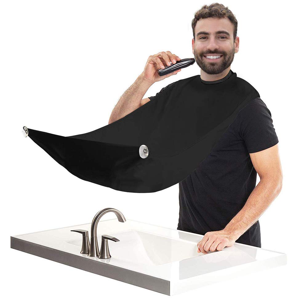 TecTakeBeard Bib Apron, Mens Beard Hair Catcher for Shaving and Trimming, Non-Stick Beard Shave Cape, Grooming Accessories Tools & Gifts for Husband or Dad