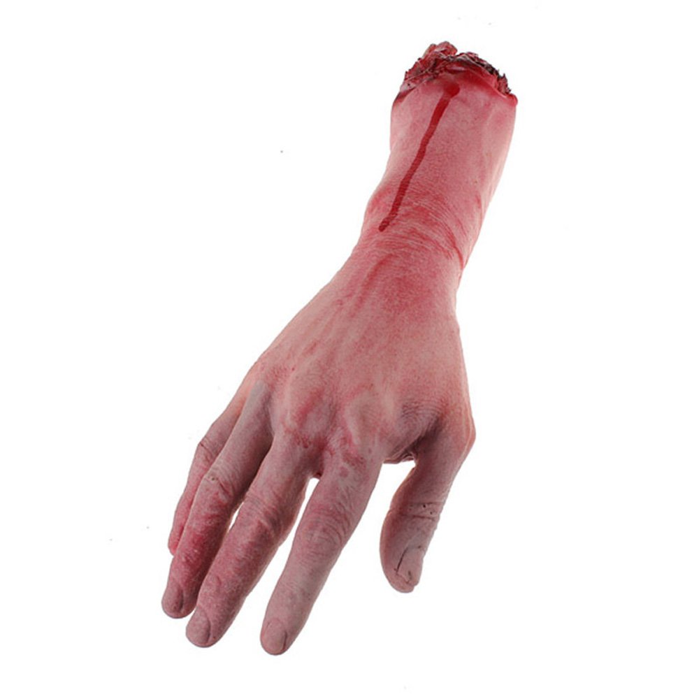 Body Parts Halloween Props, Bloody Fake Severed Broken Hand for Haunted House Halloween Scary Party Decorations Supplies (Blood Hand)