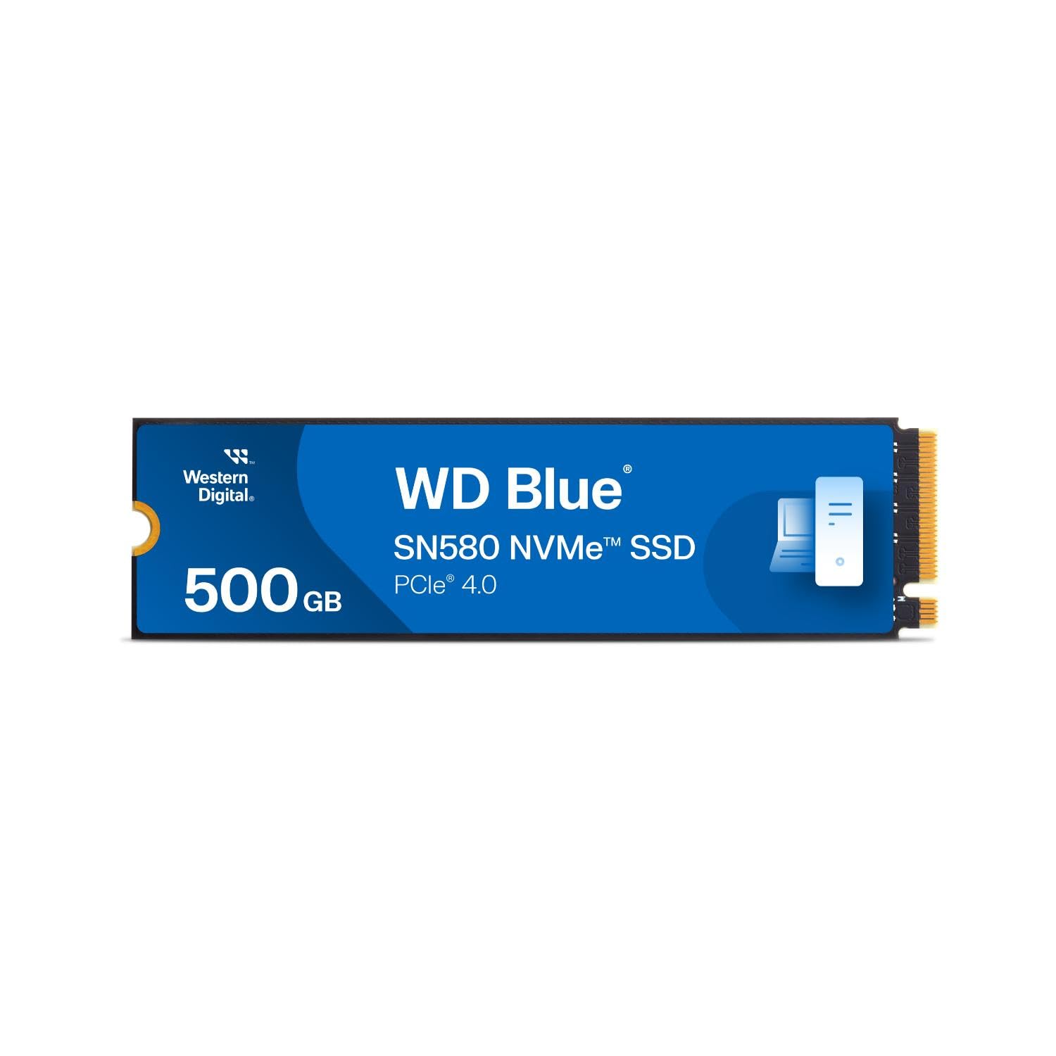 Western Digital 500GB WD Blue SN580 NVMe Internal Solid State Drive SSD - Gen4 x4 PCIe 16Gb/s, M.2 2280, Up to 4,000 MB/s - WDS500G3B0E