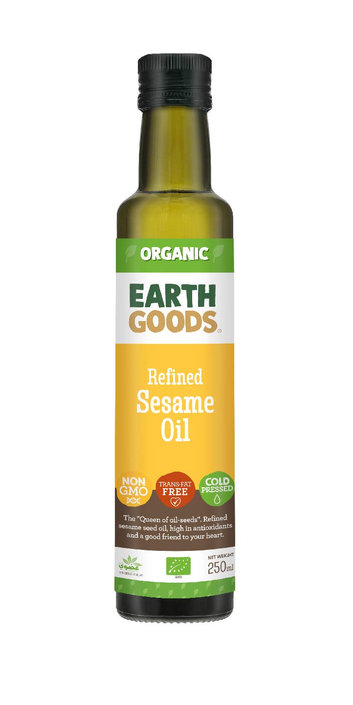 Earth GoodsOrganic Refined Sesame Seed Oil 100% Natural; Transfat Free; Cold Pressed; 250Ml