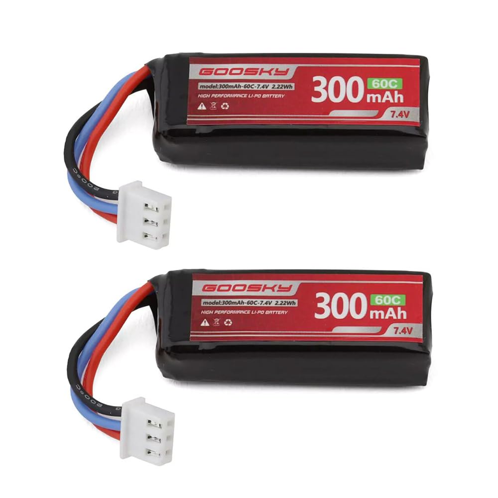 GOOSKY S1 RC Helicopter 300mah 7.4V Lipo Battery 2Pcs