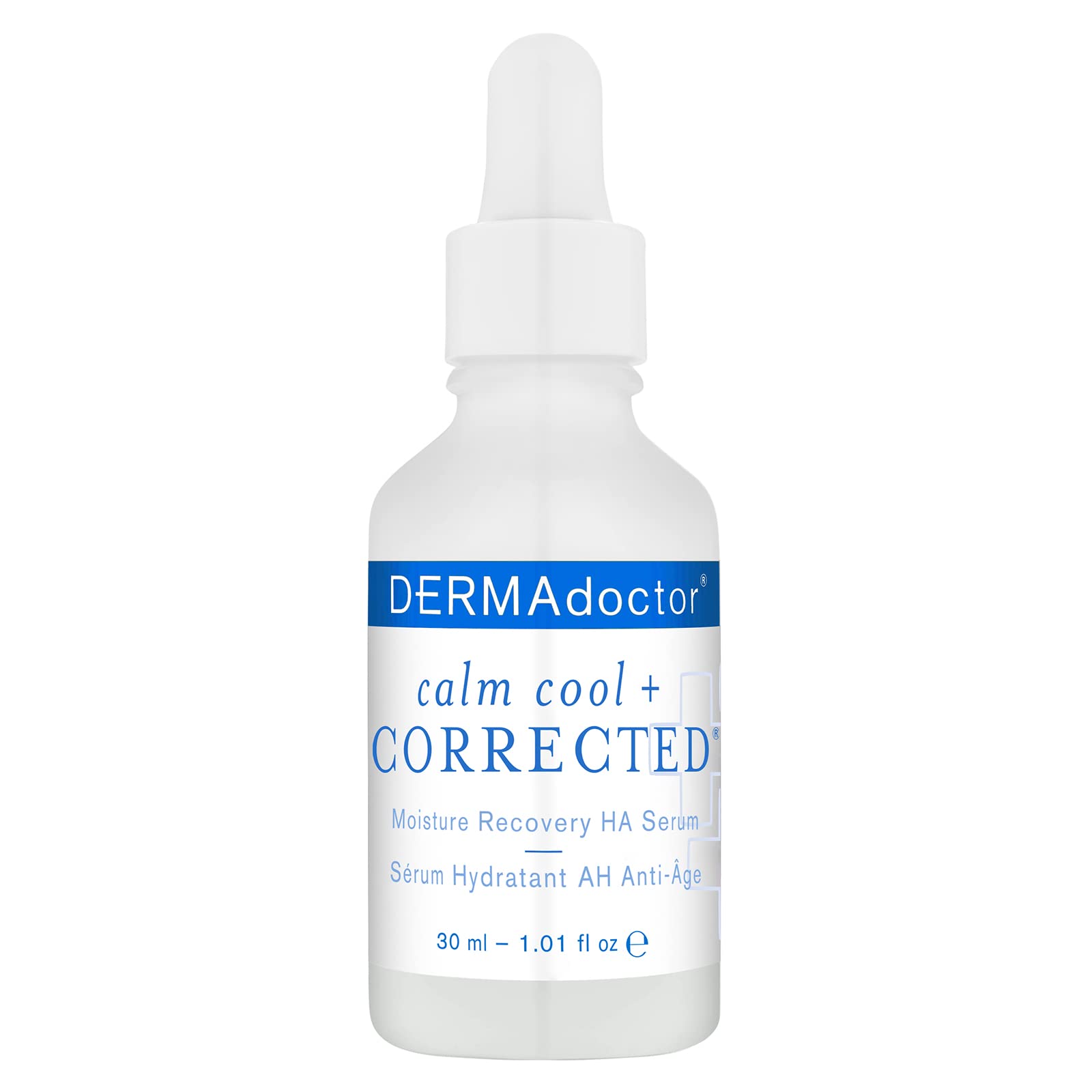 DERMAdoctorCalm Cool + Corrected Moisture Recovery Hyaluronic Acid Serum and Vitamin C for Dry, Irritated, Chapped, Red, Sensitive or Eczema Prone Skin, 1.01 fl oz