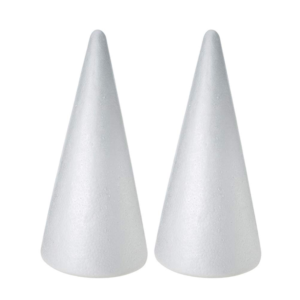 SUPVOX2pcs Foam Cones Christmas Tree Cones for DIY Modeling Craft Floral Arranging Supplies (38x13.5cm)