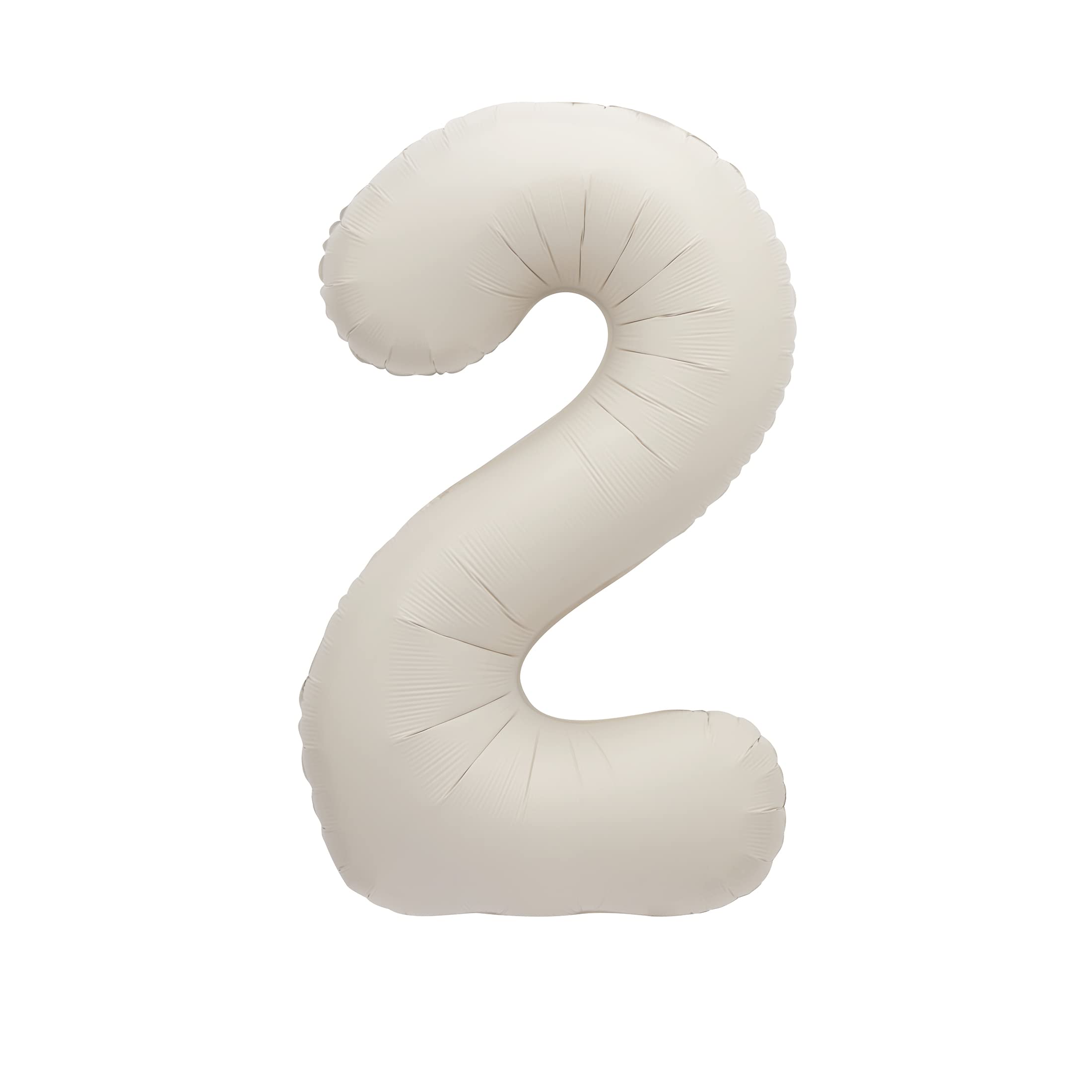 Unique 19652 Giant Foil Number 2 Balloon-86 cm-Matte Nude Colour-1 Count (Pack of 1)