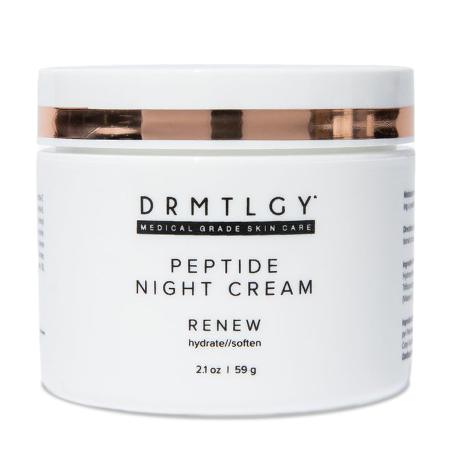 DRMTLGYPeptide Night Cream Face Moisturizer. Fragrance Free and Oil Free Hydrating Facial Moisturizer for All Skin Types.