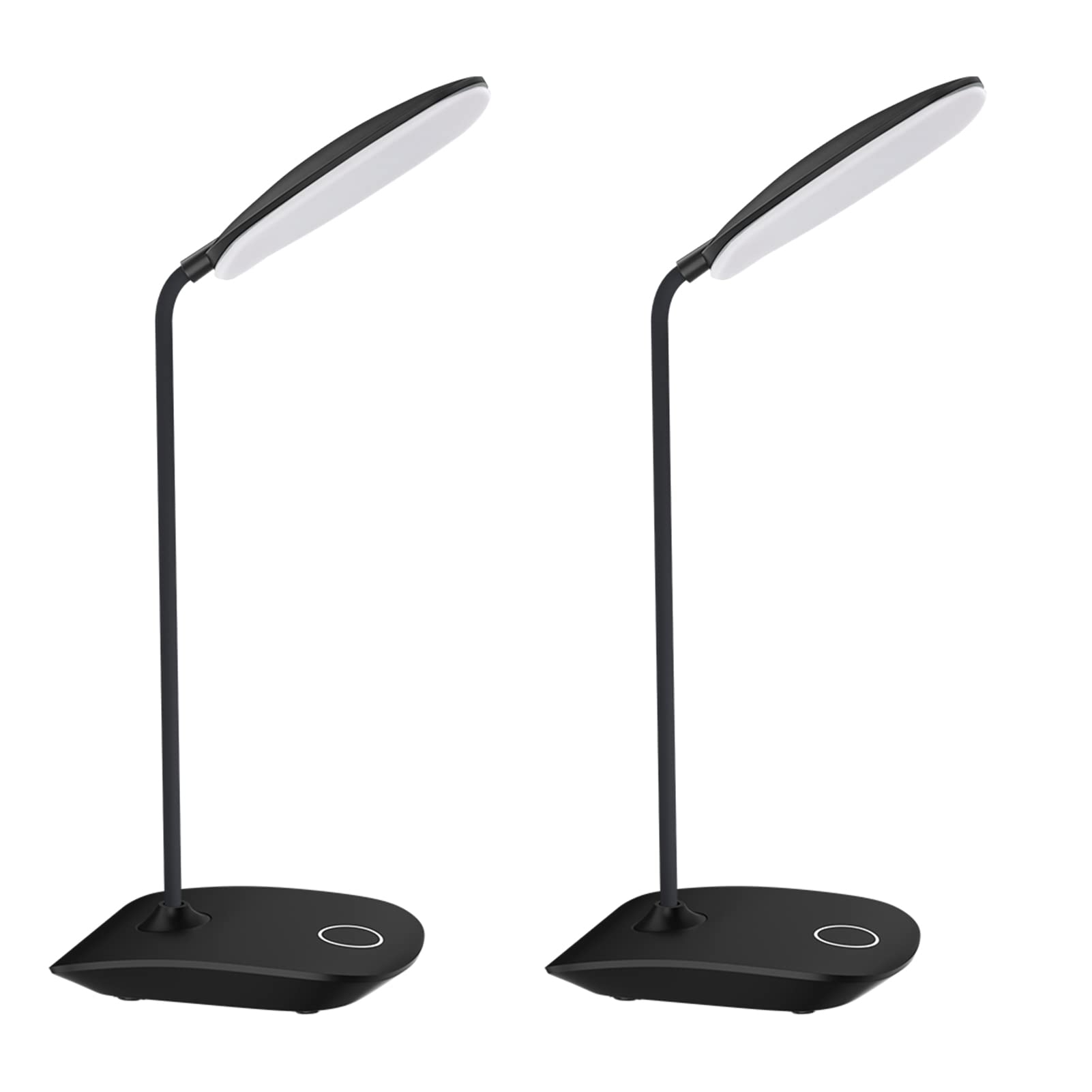 DEEPLITE LED Desk Lamp with Flexible Gooseneck 3 Level Brightness, Battery Operated Table Lamp 5W Touch Control, Compact Portable lamp for Dorm Study Office Bedroom( Set of 2)