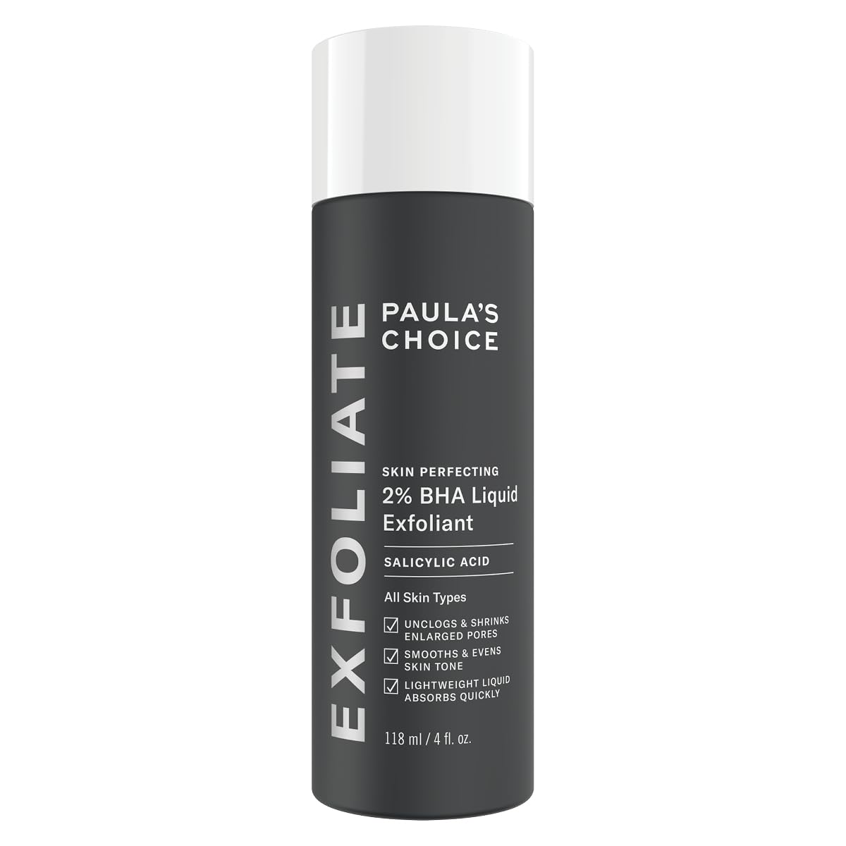 PAULA'S CHOICESKIN PERFECTING 2% BHA Liquid Exfoliant - Face Exfoliating Peel Fights Blackheads & Enlarged Pores - with Salicylic Acid - Combination & Oily Skin - 118 ml