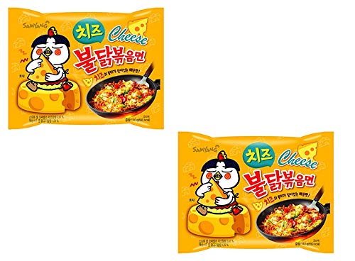 Sam Yang Buldak Chese Hot Chicken Flavour Ramen Instant Korean Noodles - 140 grams*2Pack (Pack of 2) (Imported)