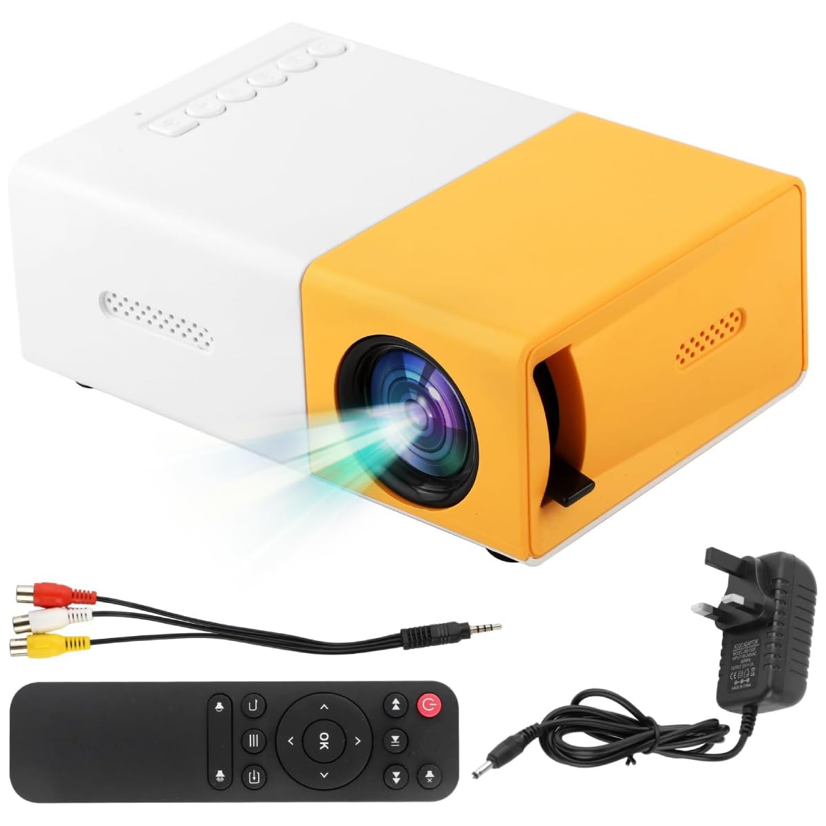 DIGI CORE YG300 Smart Projector Mini Projector Portable Projector for Cartoon Movie And Matches Mini LED Projector 1080P Full HD Outdoor Projector With HDMI USB Interfaces And Remote Control