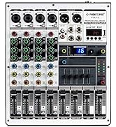 Professional Audio Mixer, Phenyx Pro Sound Mixer w/USB Audio Interface, 4-Channel Sound board Dj ...