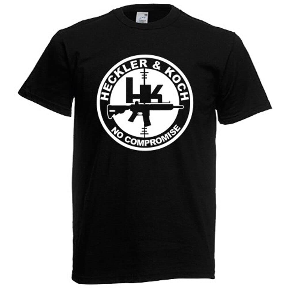 Heckler & Koch HK Logo Guns Firearms Men's Black T-Shirt Size S to 5XL