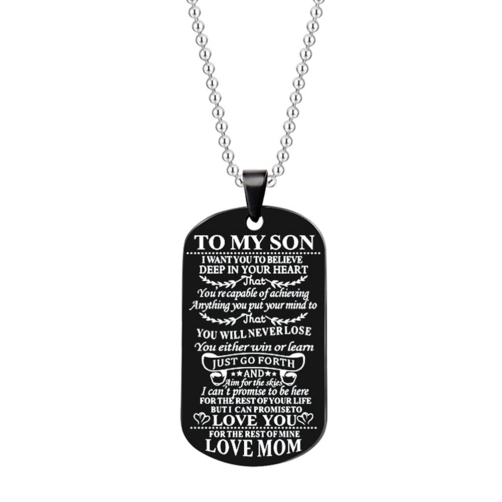 to My Daughter Son Gifts from Mom - I Want You to Believe Deep in Your Heart Gift Necklaces for Daughter Son Christmas Birthday Gifts